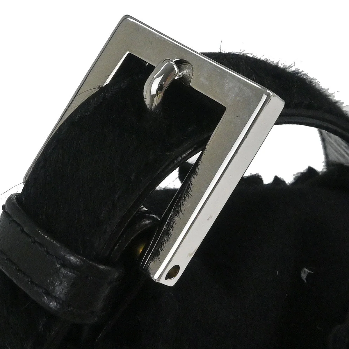 Fendi Black Felt Baguette Handbag - Image 6