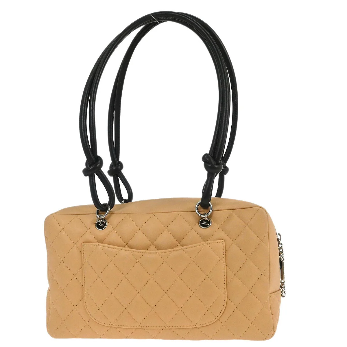 Chanel Beige Calfskin Cambon Ligne Bowling Bag 27 - Image 2