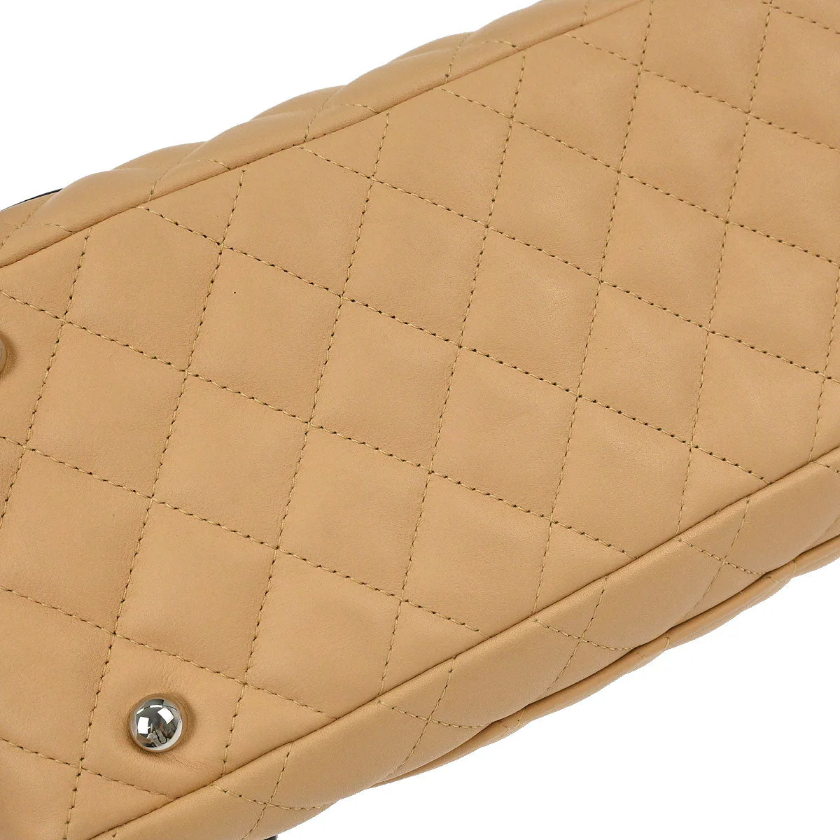 Chanel Beige Calfskin Cambon Ligne Bowling Bag 27 - Image 3