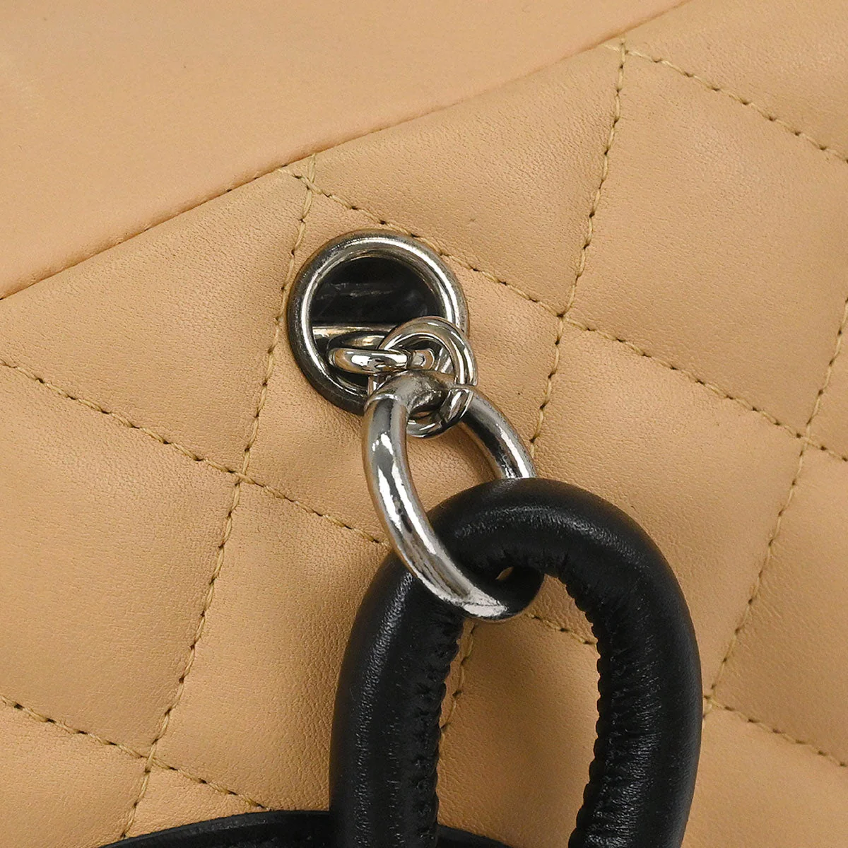 Chanel Beige Calfskin Cambon Ligne Bowling Bag 27 - Image 4