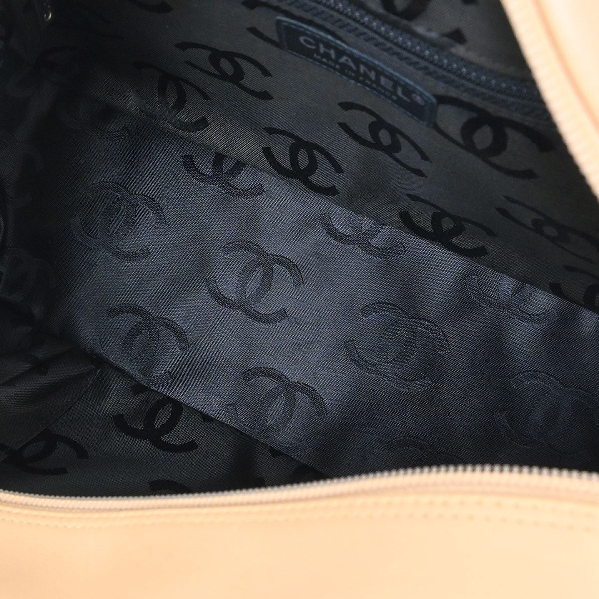 Chanel Beige Calfskin Cambon Ligne Bowling Bag 27 - Image 6