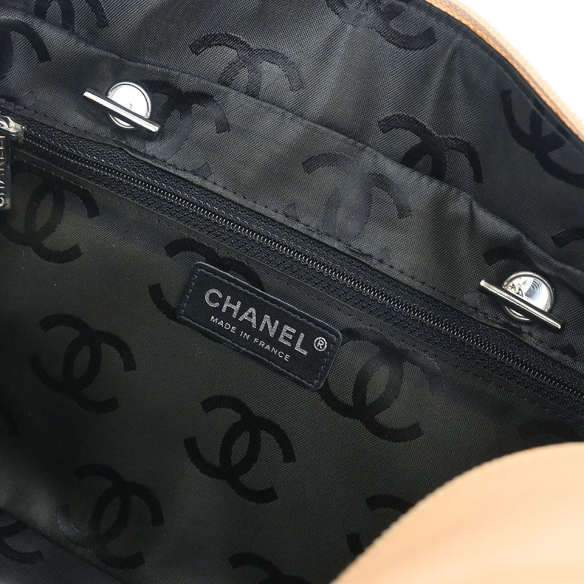 Chanel Beige Calfskin Cambon Ligne Bowling Bag 27 - Image 7