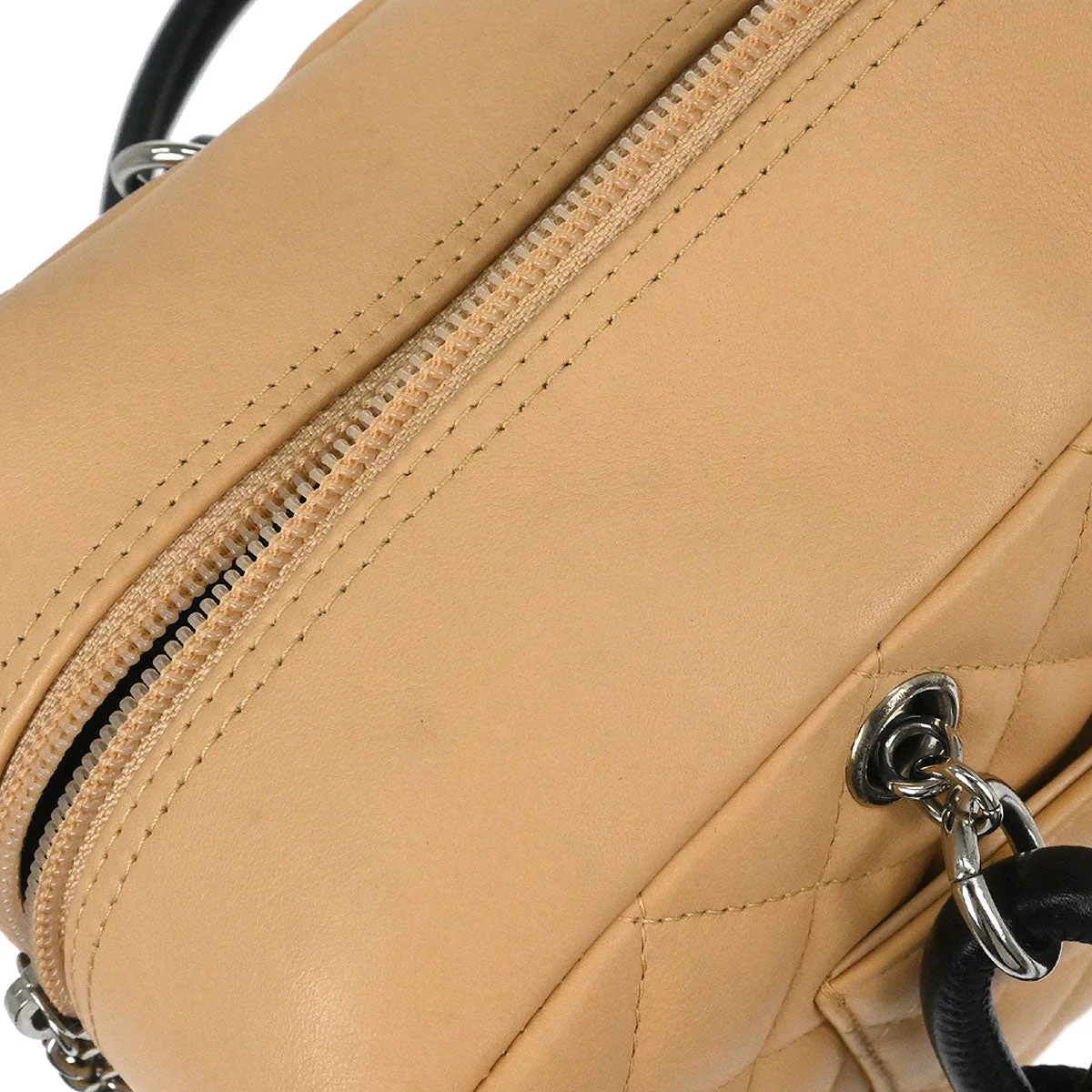 Chanel Beige Calfskin Cambon Ligne Bowling Bag 27 - Image 8