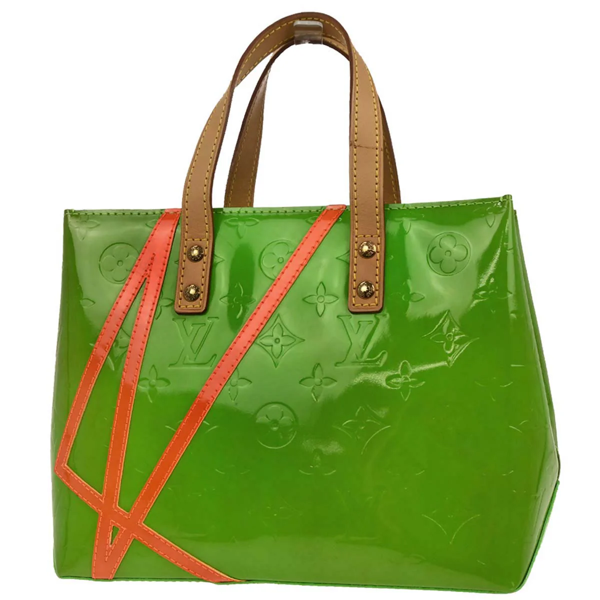 Louis Vuitton 2002 Green Vernis Reade PM Fluo Tote Handbag M91904 - Image 2