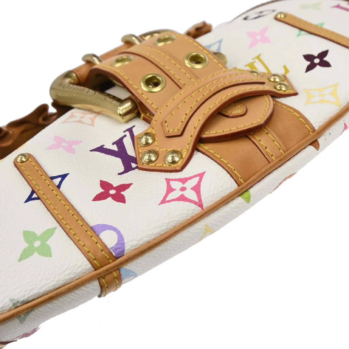 Louis Vuitton 2004 White Monogram Multicolor Leonor Handbag M92398 - Image 6