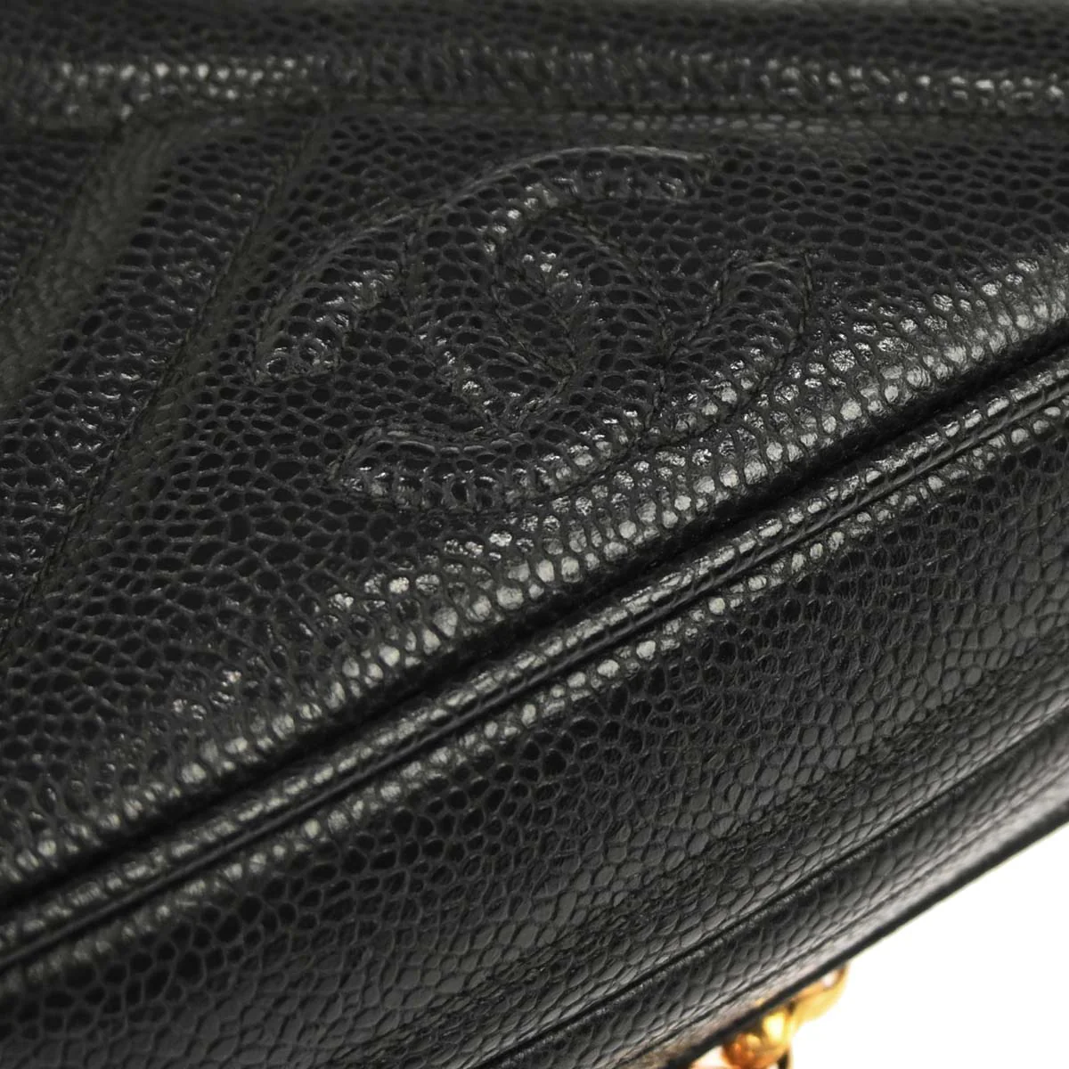 Chanel 1991-1994 Black Calfskin Bias Stitch Camera Bag Mini - Image 6