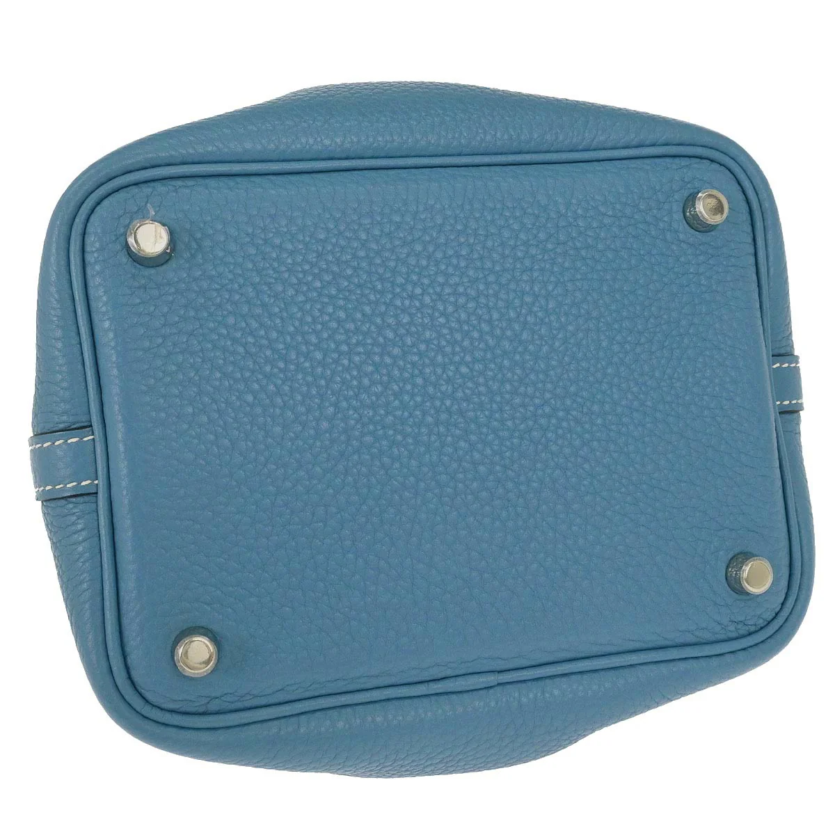Hermes Blue 2014 Jean Taurillon Clemence Picotin Lock 18 PM Handbag - Image 3