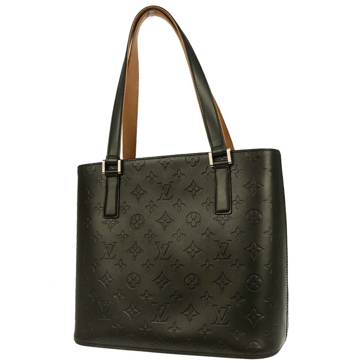 Louis Vuitton 2002 Black Monogram Mat Stockton Tote Handbag M55112 - Image 2