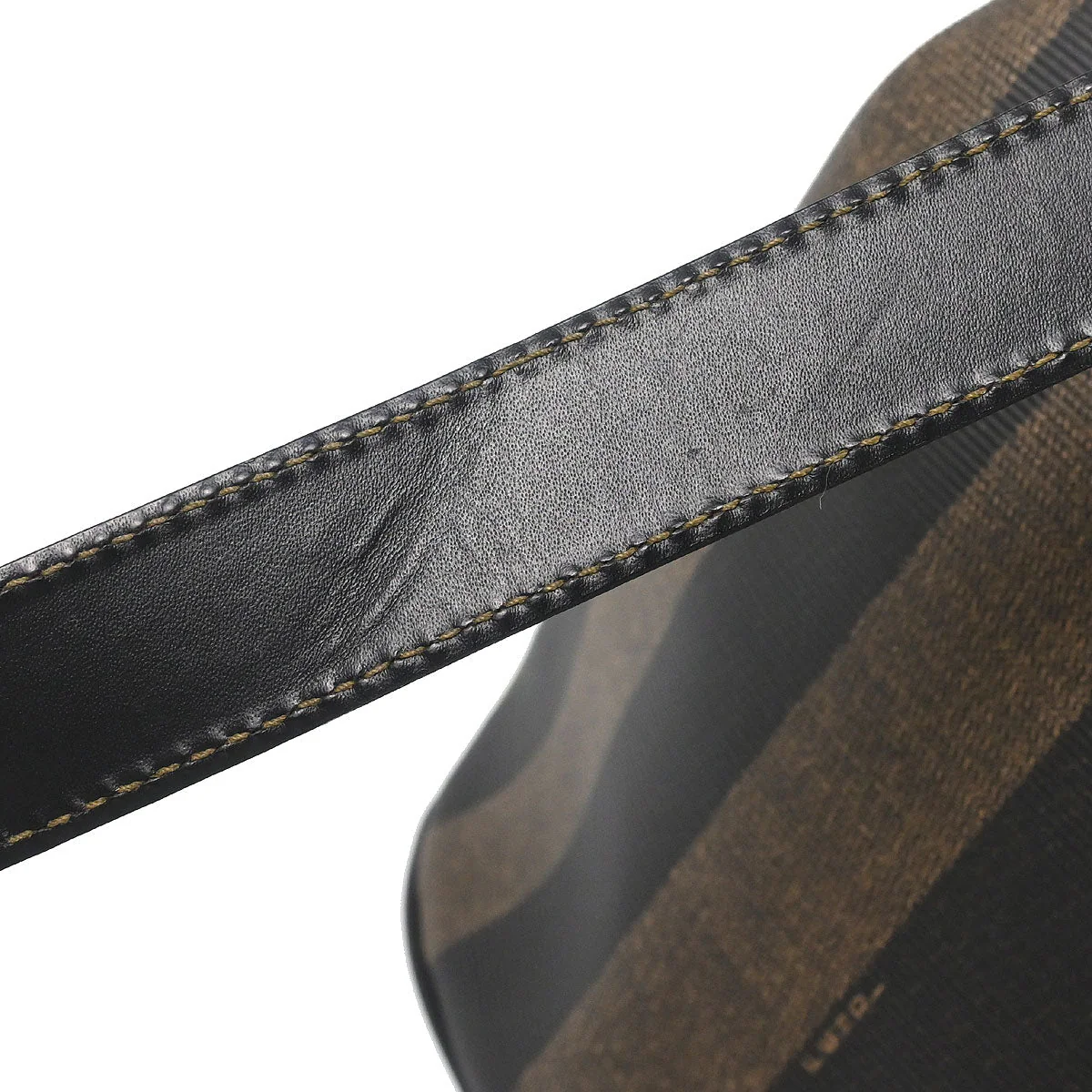 Fendi Brown Black Pequin Shoulder Bag - Image 5