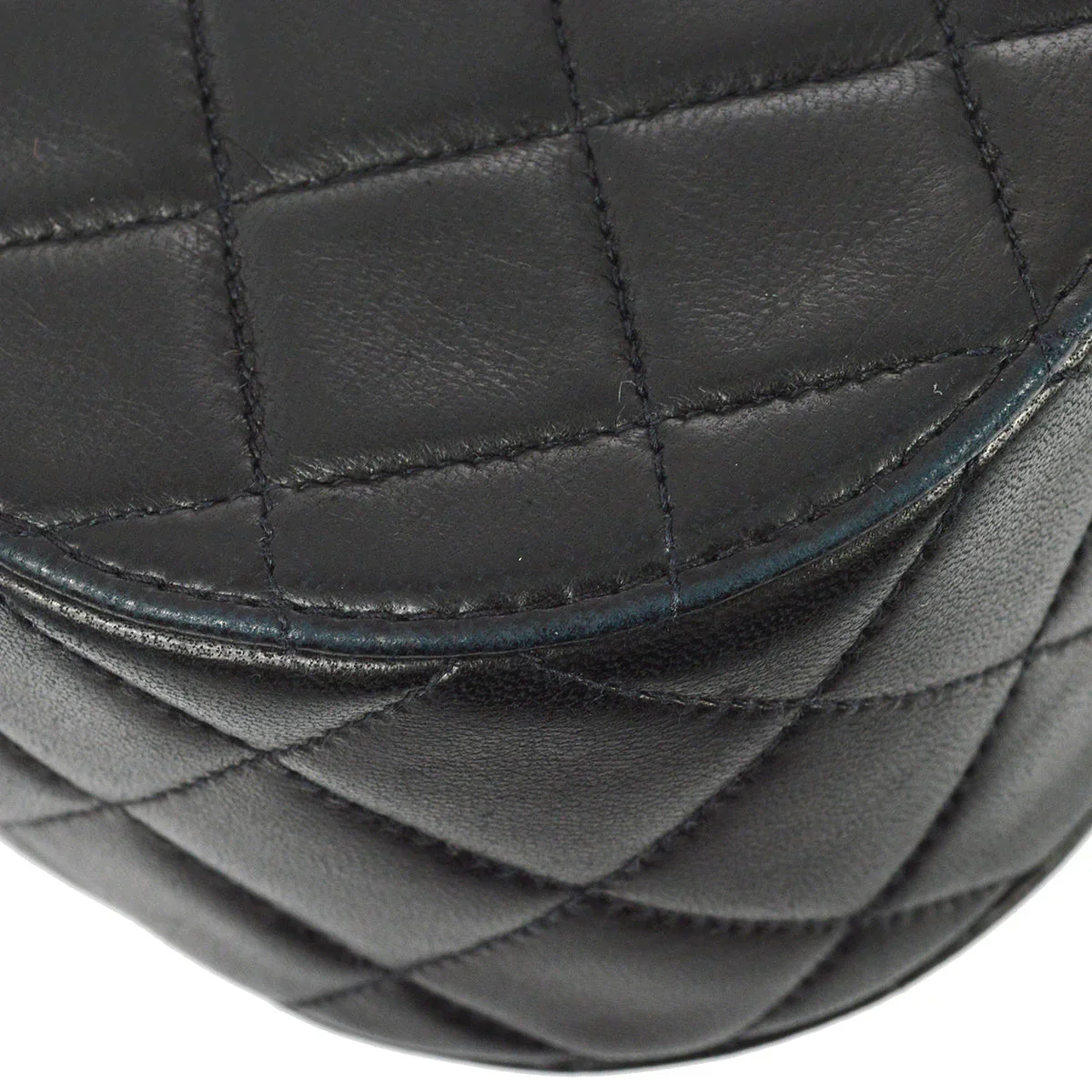 Chanel 1991-1997 Black Lambskin Handbag - Image 6