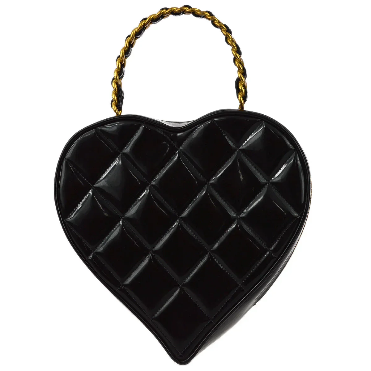 Chanel 1994-1996 Black Heart Vanity Handbag - Image 2
