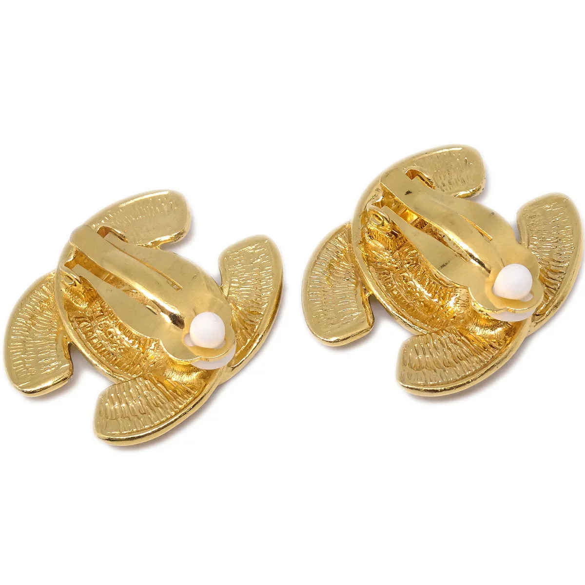Chanel CC Quilted Earrings Clip-On Gold 2459 - Image 3