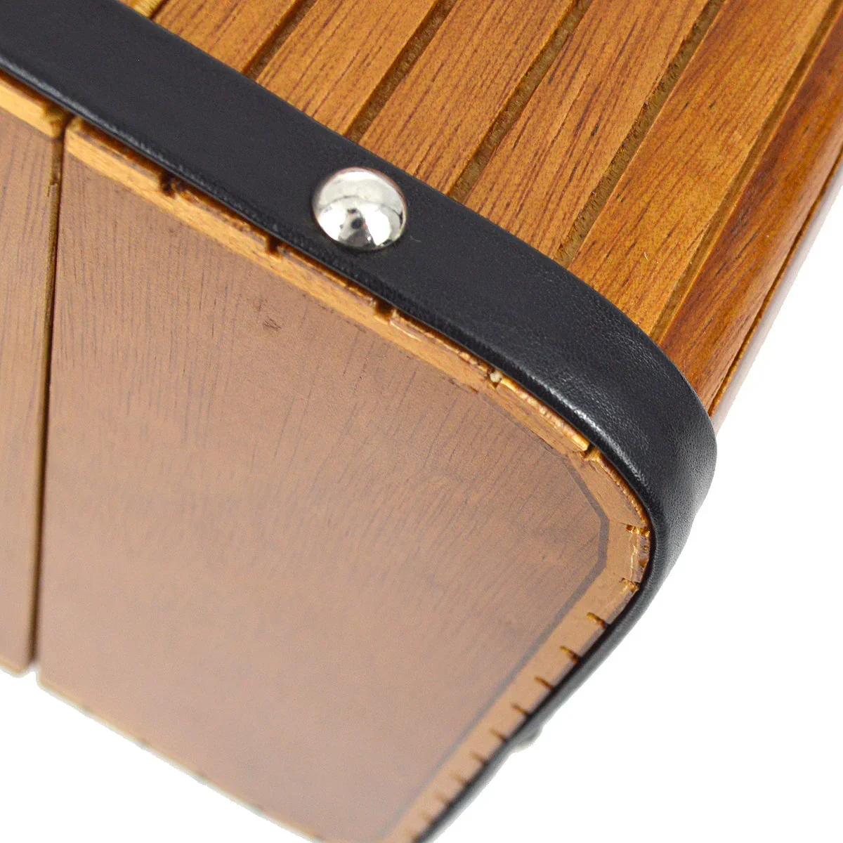 Chanel 1994-1996 Brown Wooden Vanity Handbag Box - Image 7