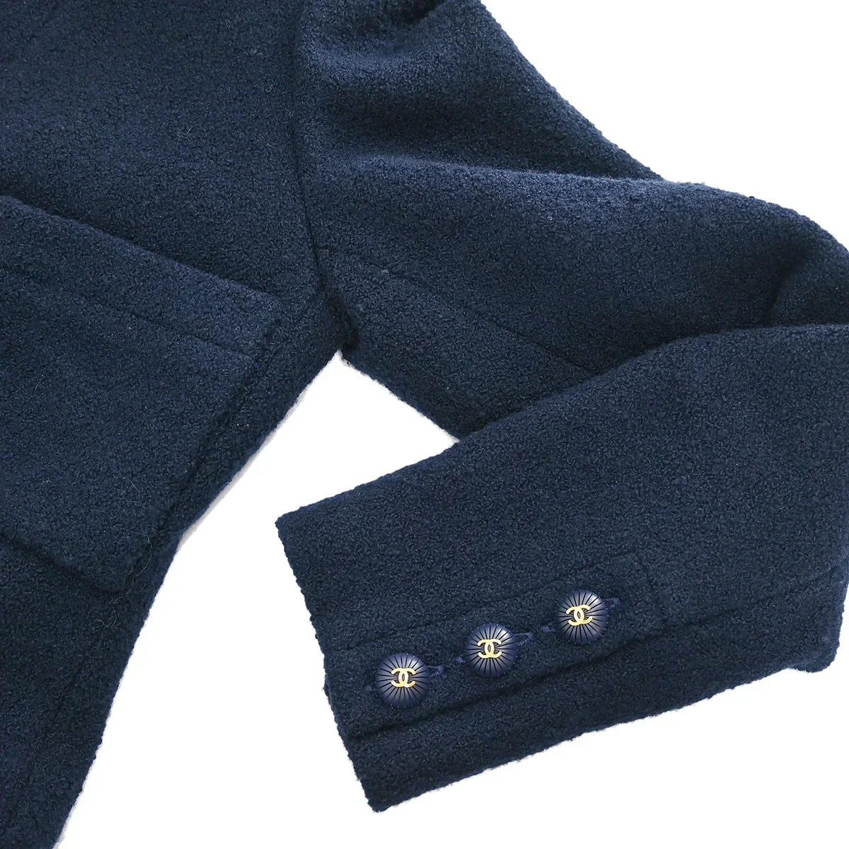Chanel 1993 Setup Suit Jacket Skirt Navy 93P #36 - Image 4
