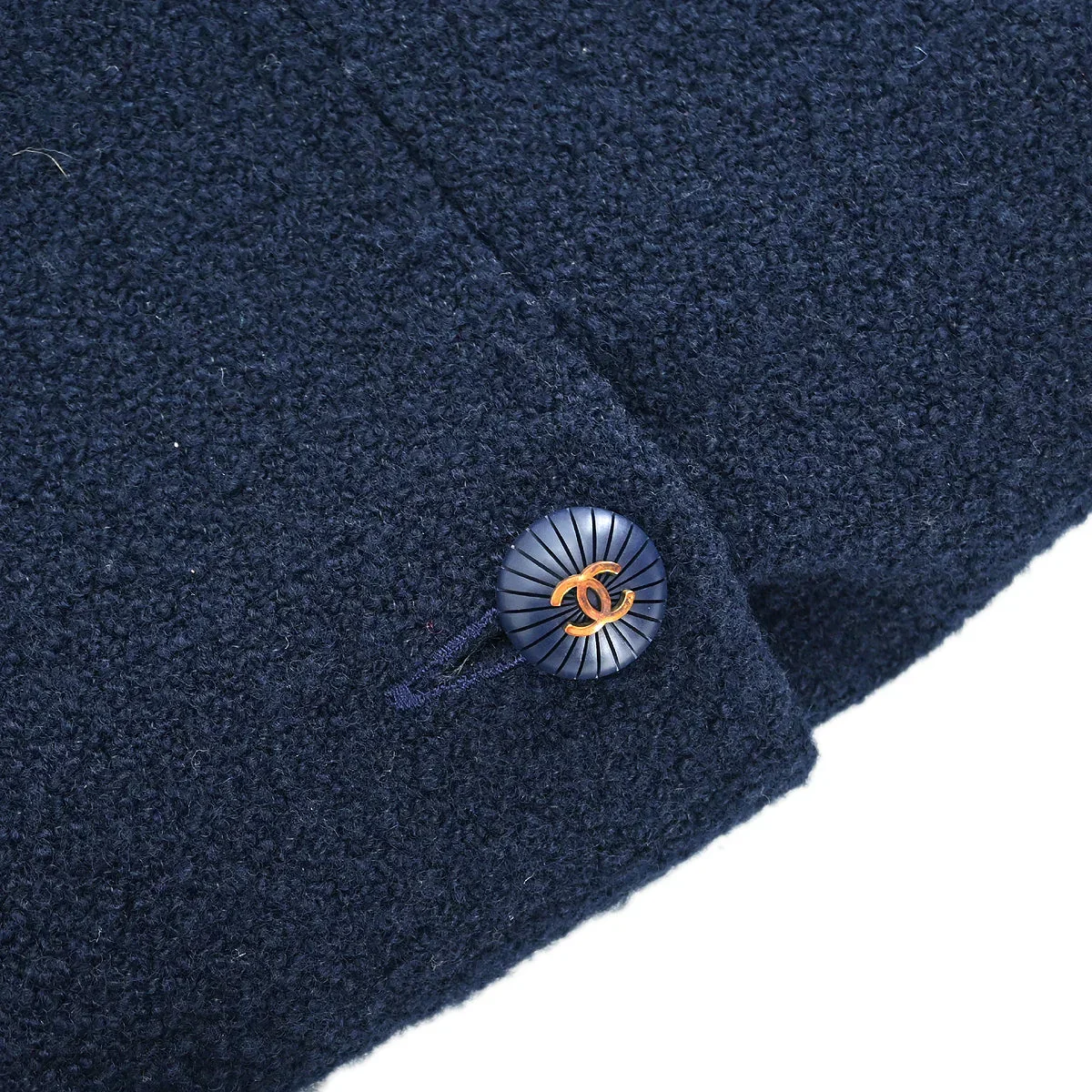 Chanel 1993 Setup Suit Jacket Skirt Navy 93P #36 - Image 9