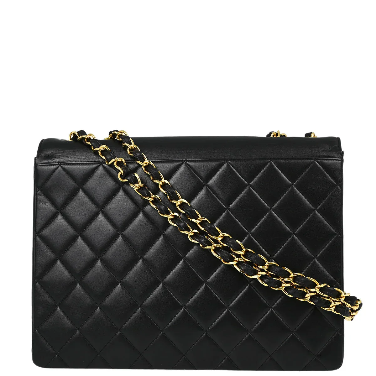 Chanel Black Lambskin Maxi Classic Flap Shoulder Bag - Image 2