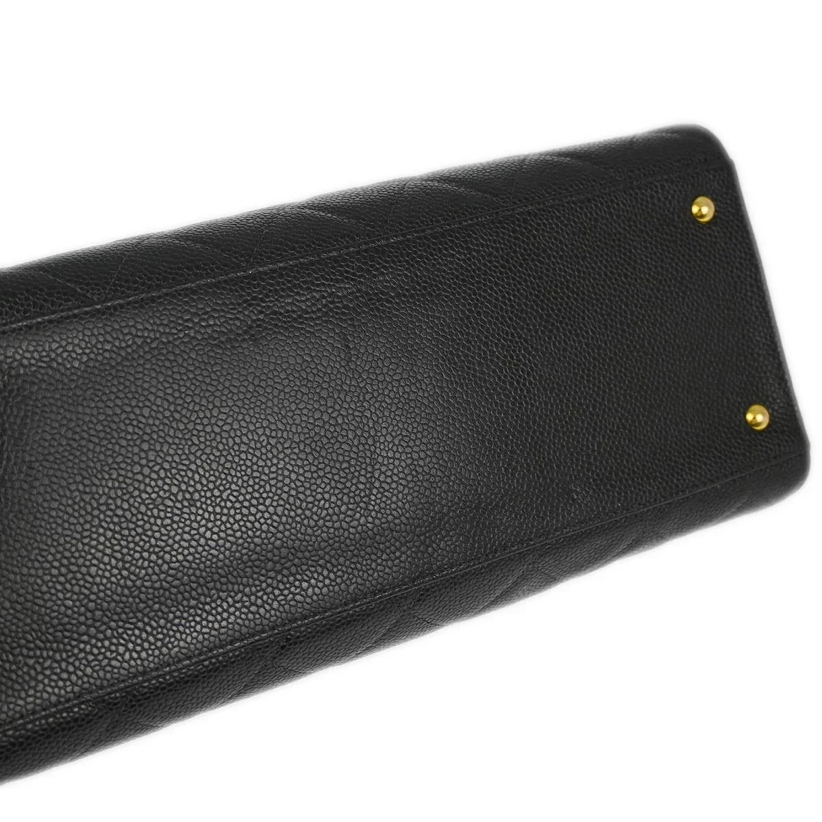 Chanel 2000-2001 Black Caviar Straight Flap Chain Handbag - Image 5