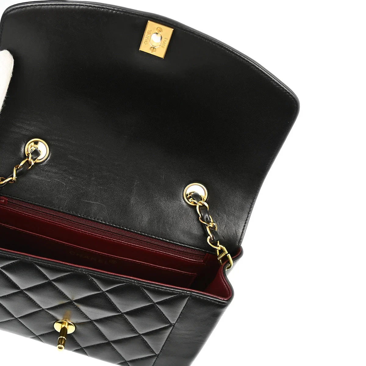 Chanel Black Lambskin Small Diana Shoulder Bag - Image 7