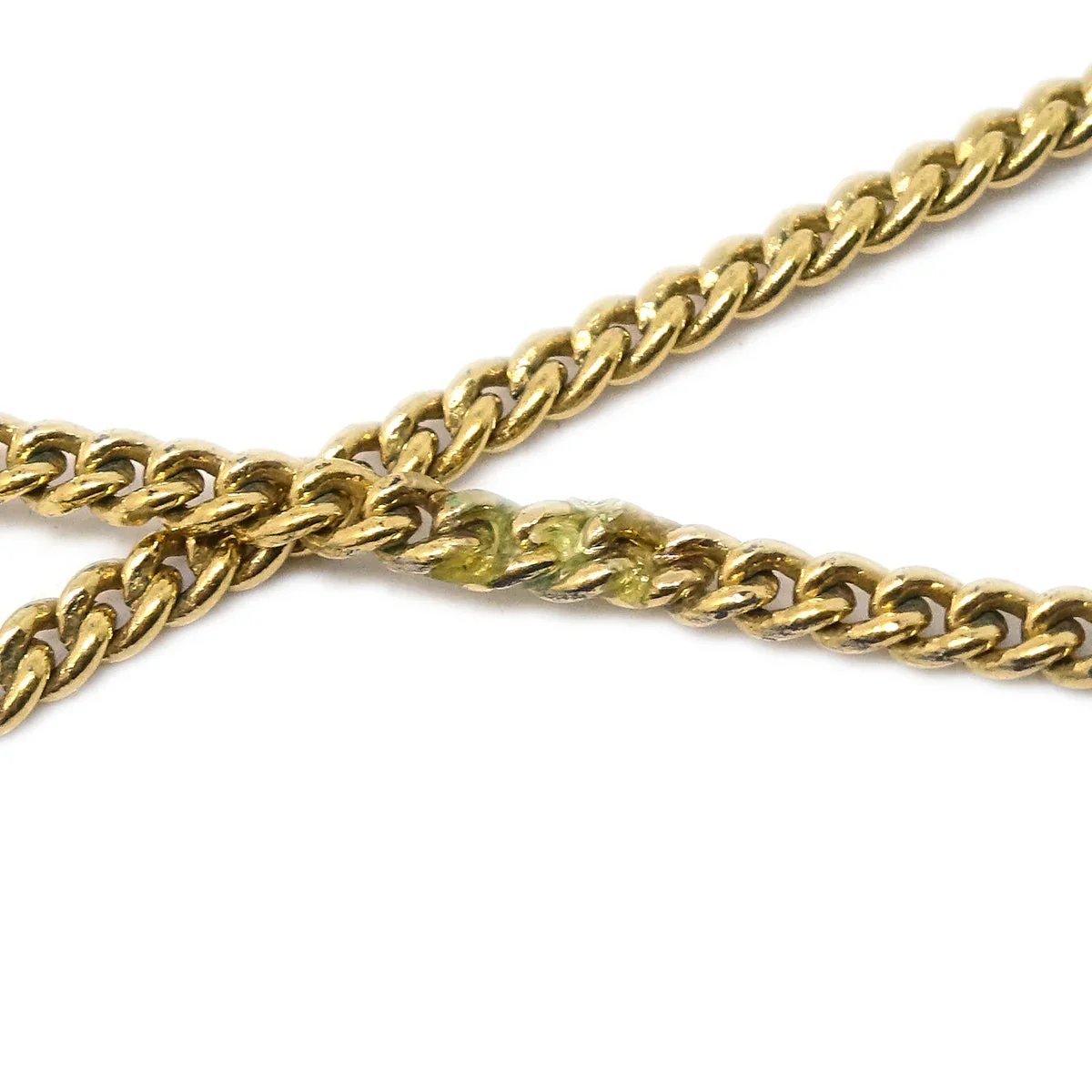Chanel CC Chain Pendant Necklace Rhinestone Gold 02P - Image 3