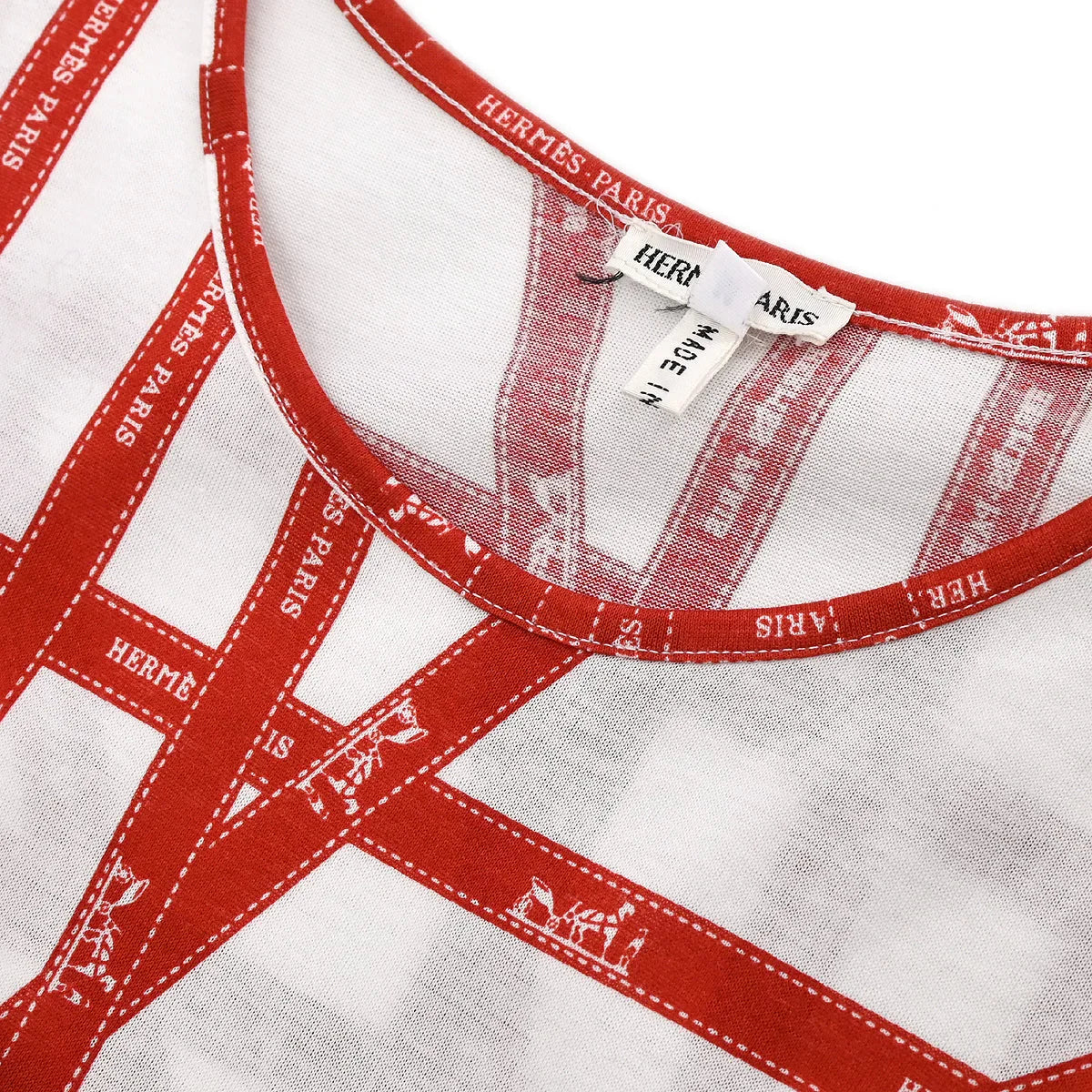 Hermes Short Sleeve T-shirt Top White #M - Image 4