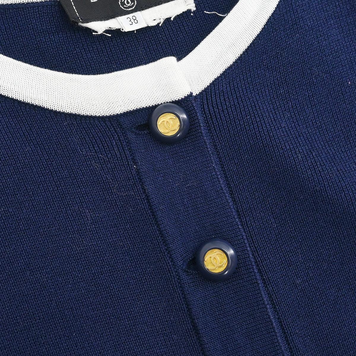 Chanel Short Sleeve Cardigan Navy #38 - Image 3