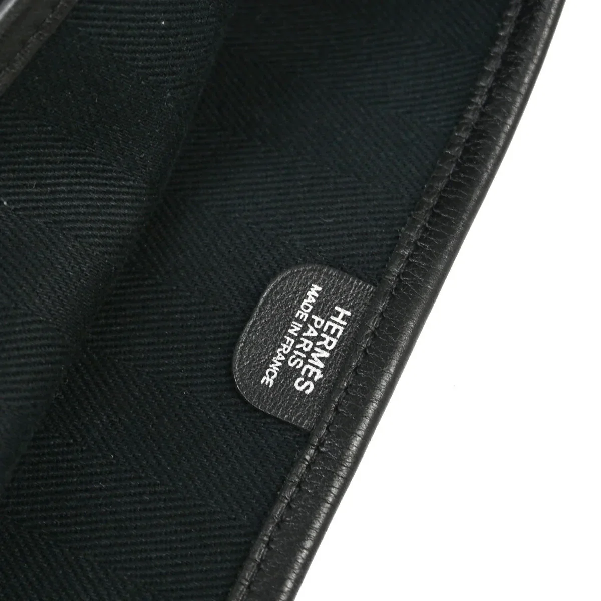 Hermes 2006 Black Toile Chevrons Swift Evelyne 2 41 TGM Shoulder Bag - Image 6