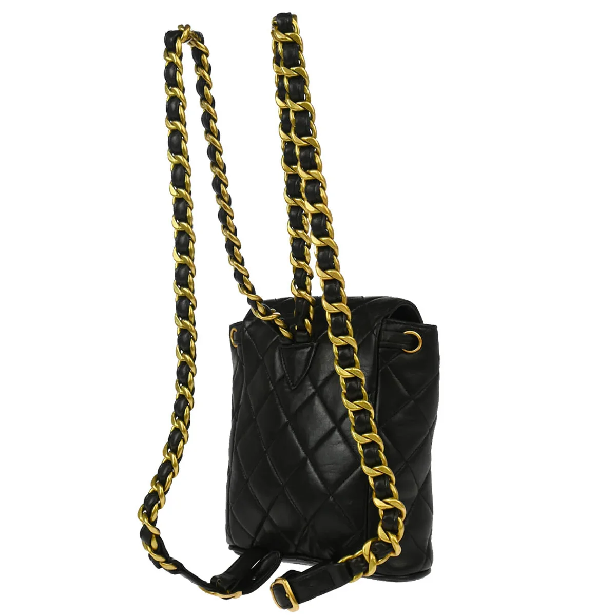 Chanel 1991-1994 Black Lambskin Duma Backpack Small - Image 2