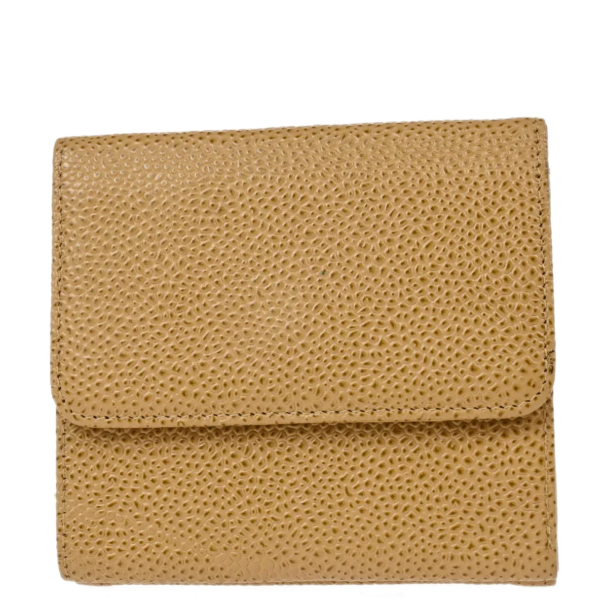 Chanel 2001-2003 Beige Caviar Bifold Wallet Purse - Image 2