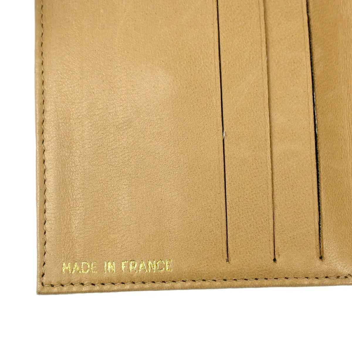 Chanel 2001-2003 Beige Caviar Bifold Wallet Purse - Image 6