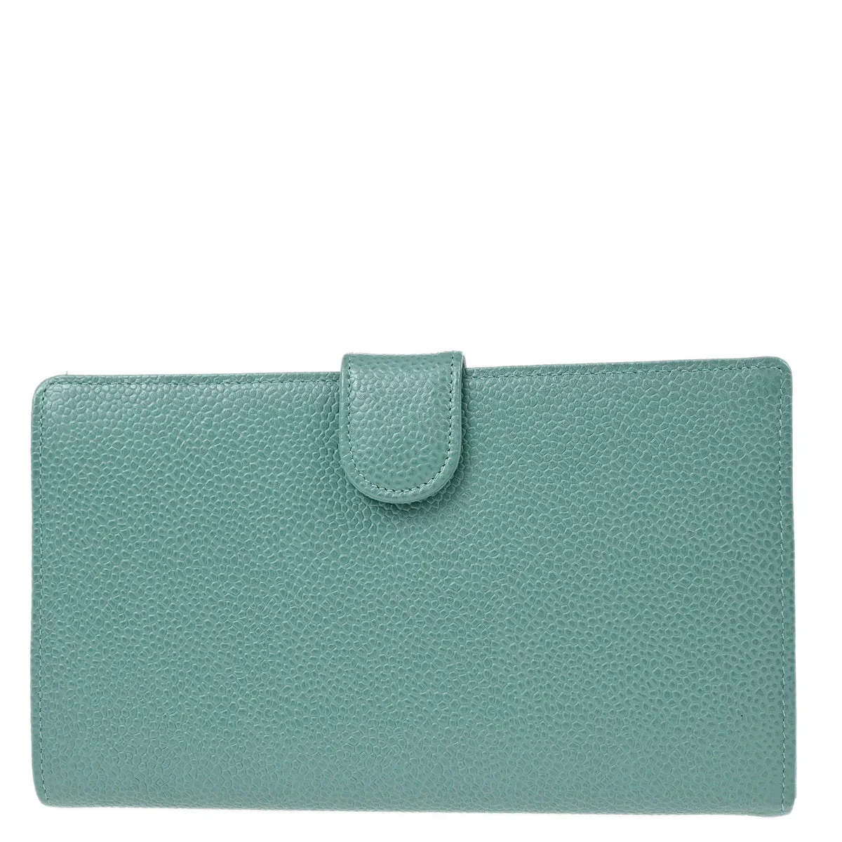 Chanel 1997-1999 Blue Caviar Long Wallet Purse - Image 2