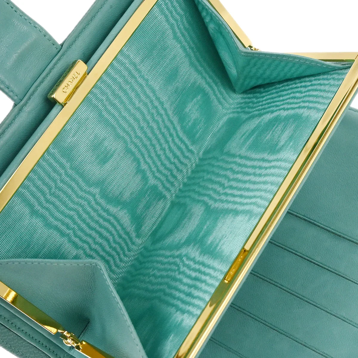 Chanel 1997-1999 Blue Caviar Long Wallet Purse - Image 4