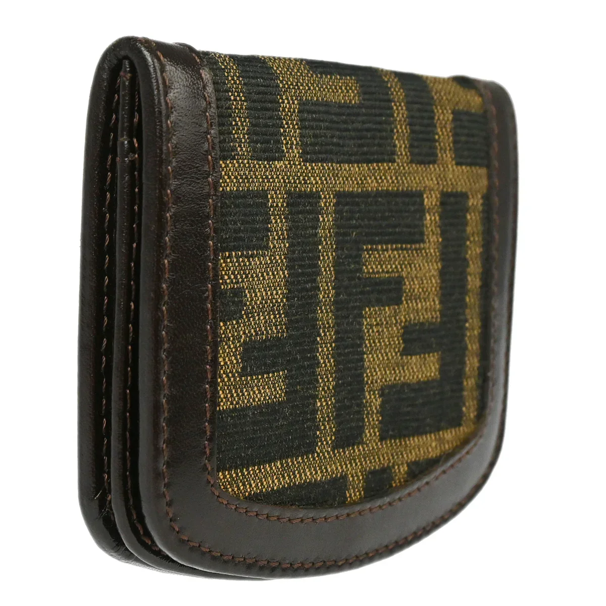 Fendi 2000 Brown Zucca Coin Case Wallet - Image 3