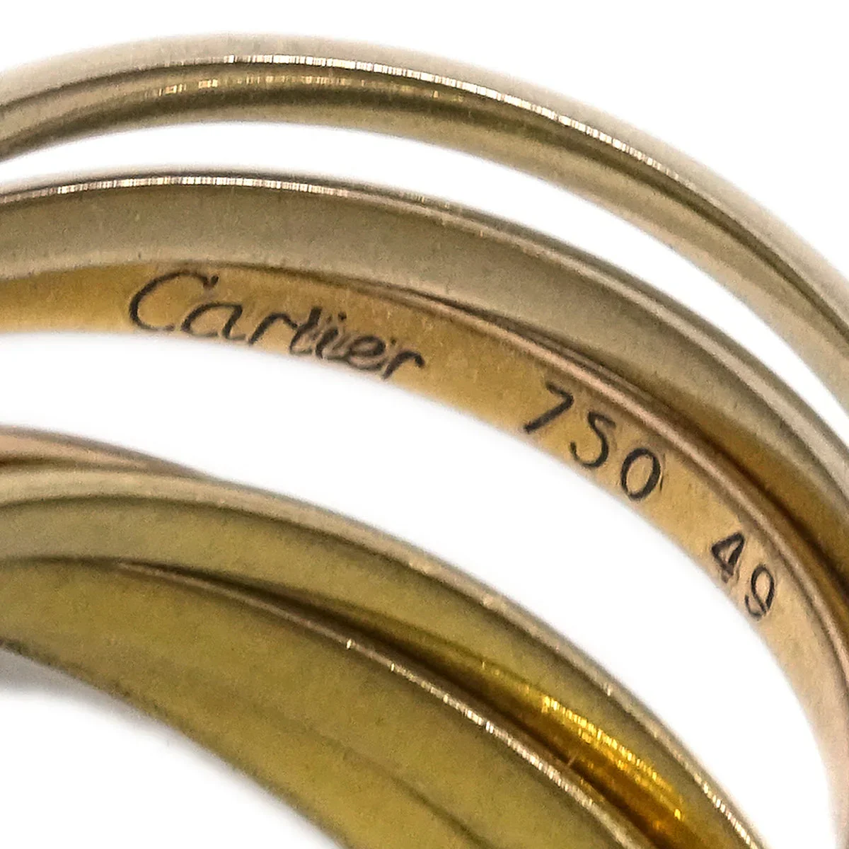 Cartier Trinity Ring 18KYG 18KPG #49 #9 - Image 3
