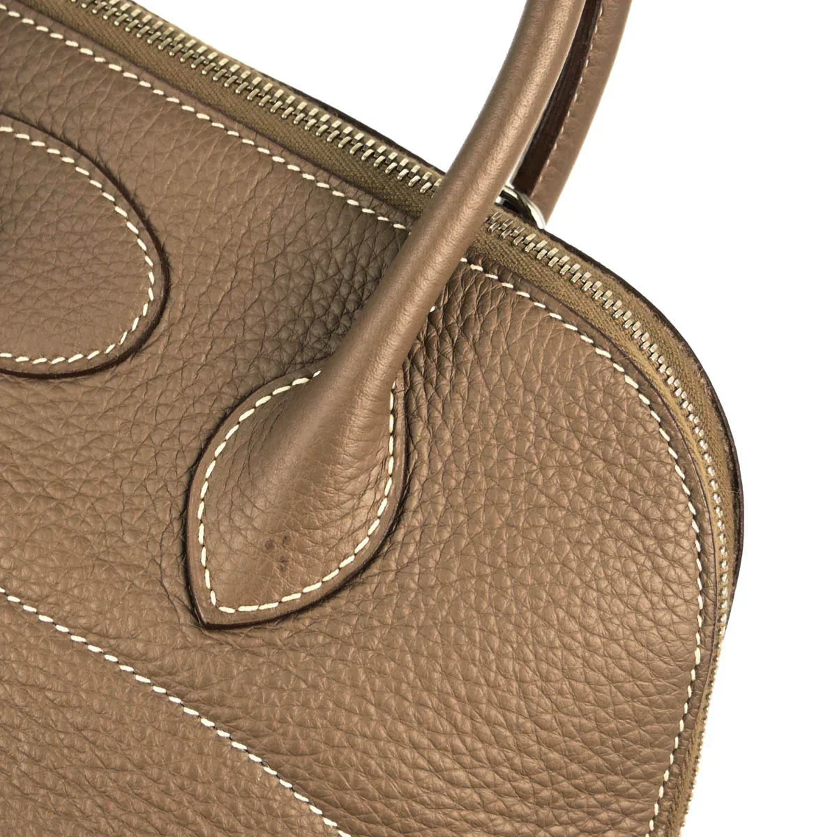 Hermes 2007 Etoupe Gray Taurillon Clemence Bolide 31 2way Shoulder Handbag - Image 7