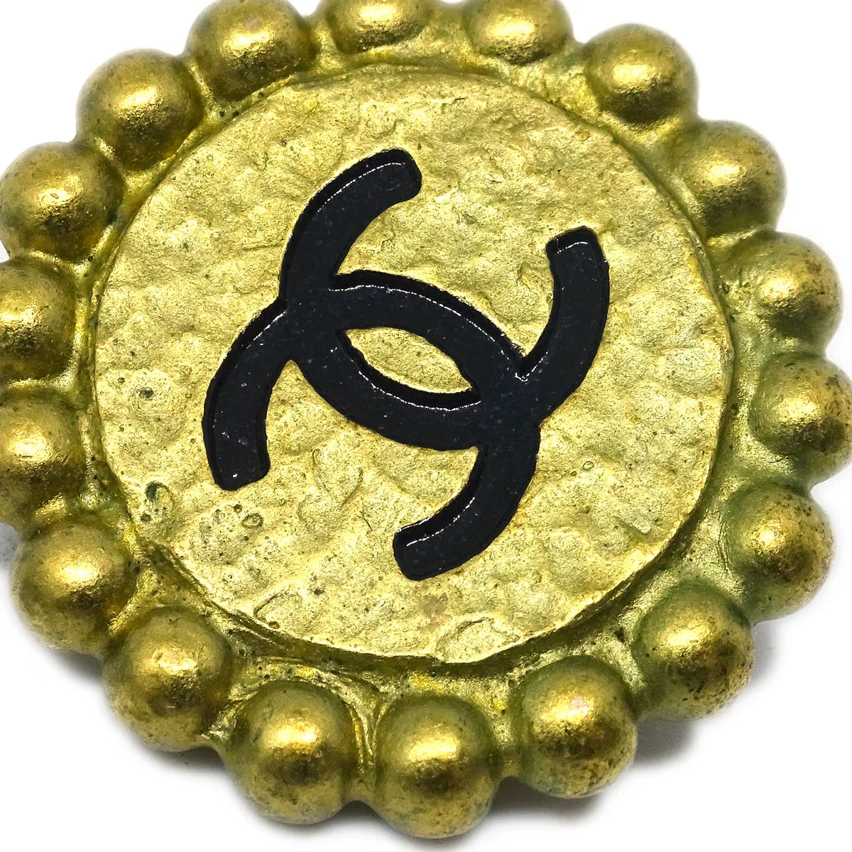 Chanel 1995 Button Earrings Clip-On Gold 95P - Image 2