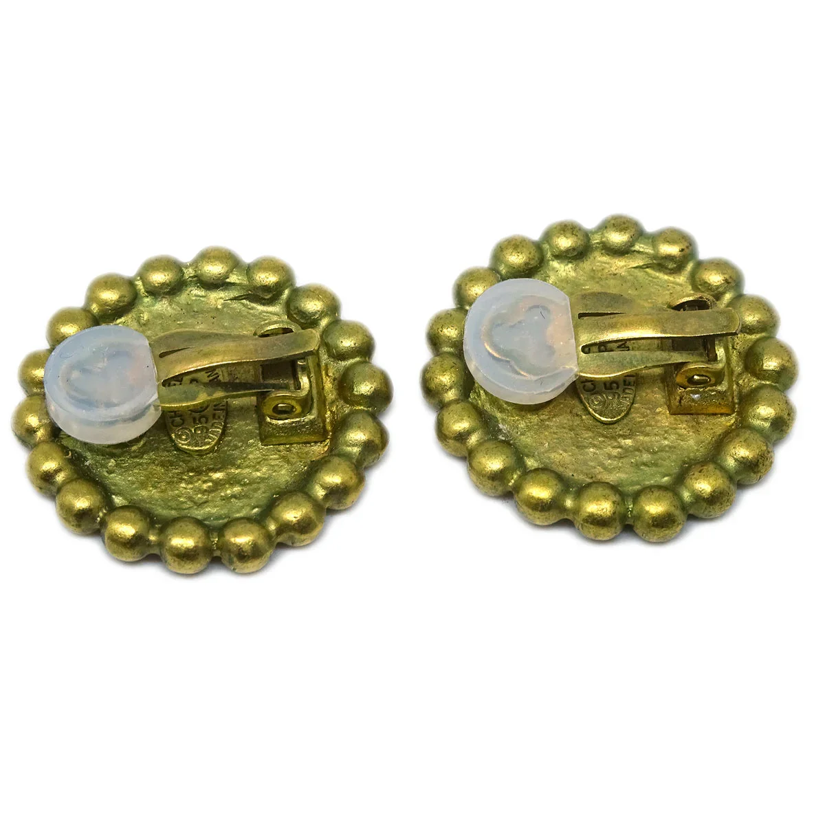 Chanel 1995 Button Earrings Clip-On Gold 95P - Image 3