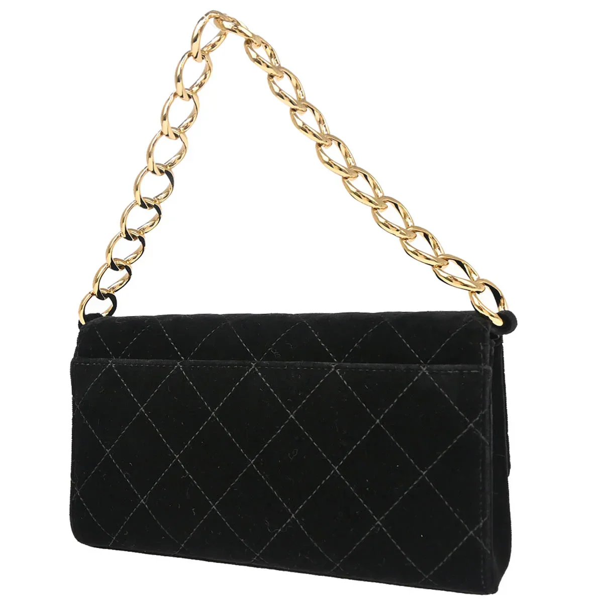 Chanel 2001-2003 Black Velours Chain Handbag - Image 2