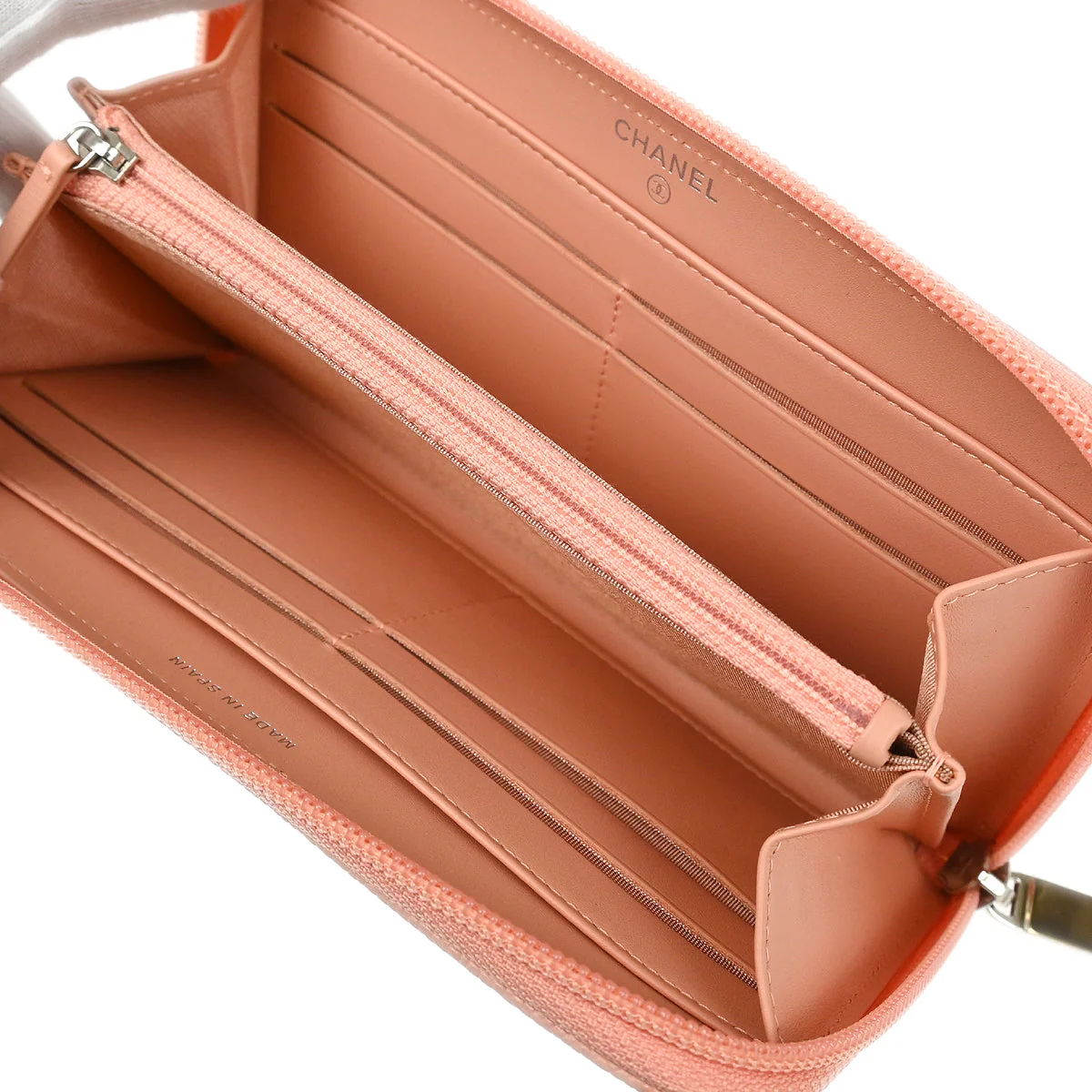 Chanel 2016-2017 Pink Caviar Long Wallet - Image 4