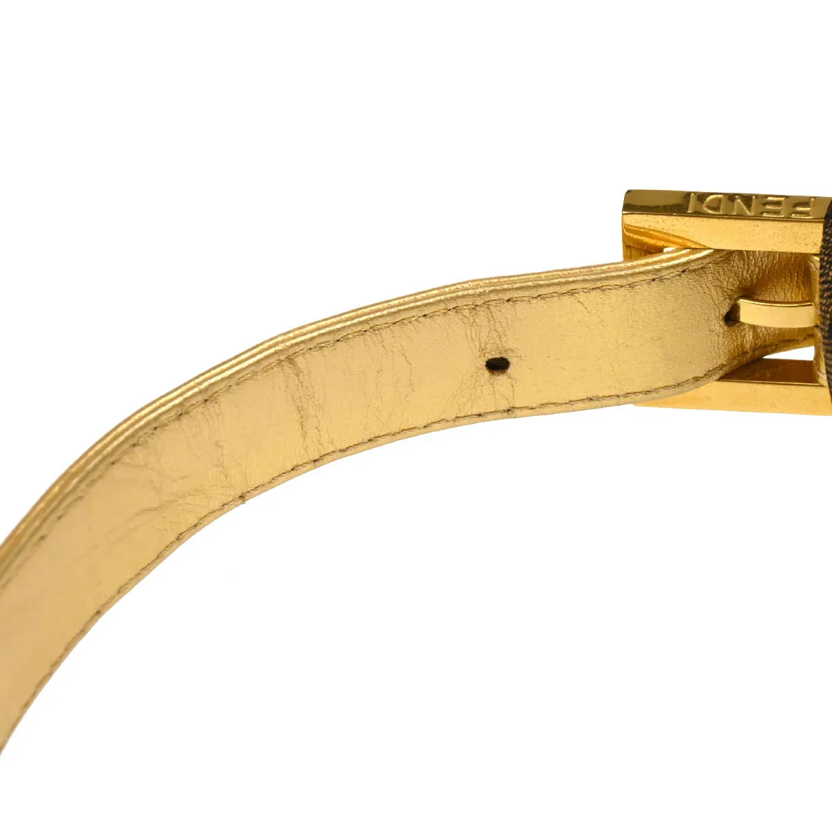 Fendi 2000 Gold Zucca Embroidered Baguette Handbag - Image 6