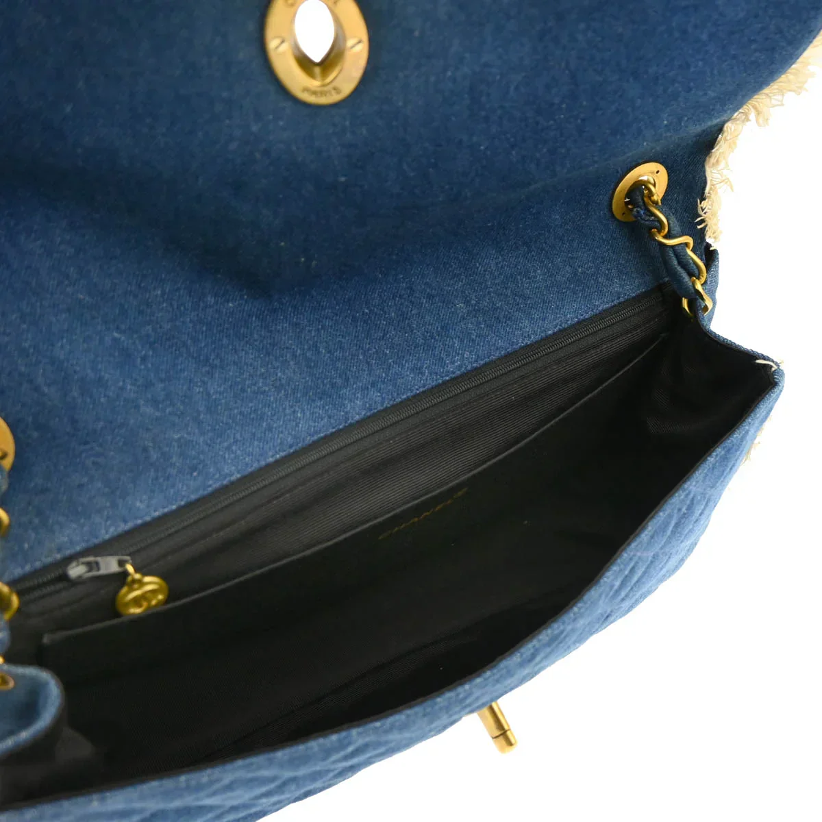 Chanel 1991-1994 Blue Denim Shoulder Bag - Image 3