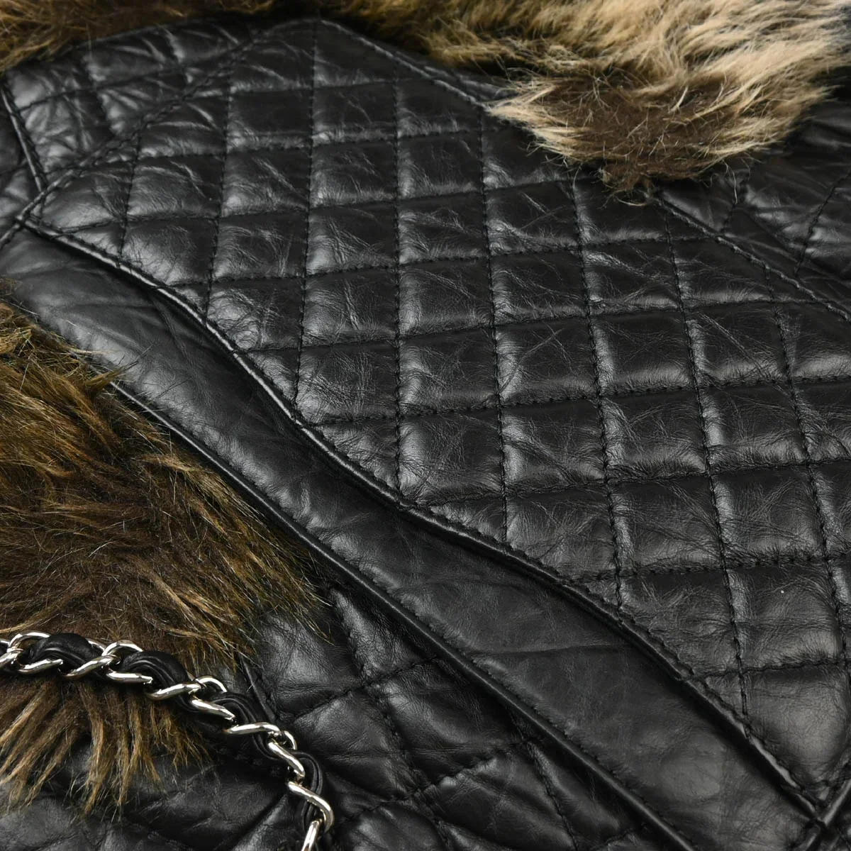 Chanel 2009-2010 Faux Fur XL Tote Bag - Image 6