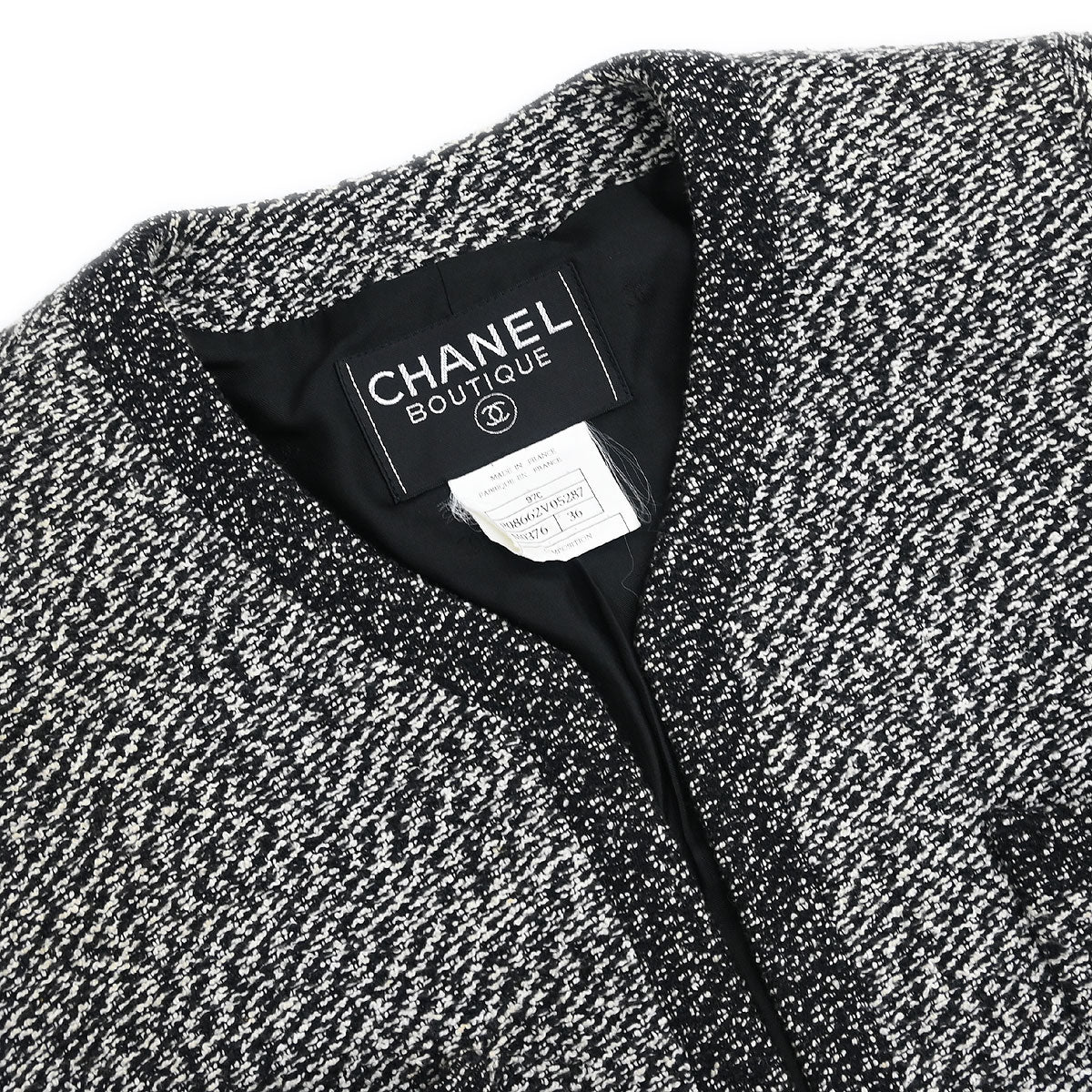 Chanel 1997 Collarless Jacket Black #36 - Image 4