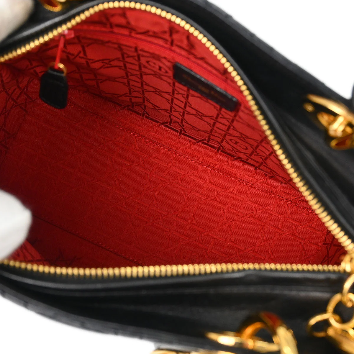 Christian Dior Black Lambskin Medium Lady Dior Cannage 2way Shoulder Handbag - Image 8