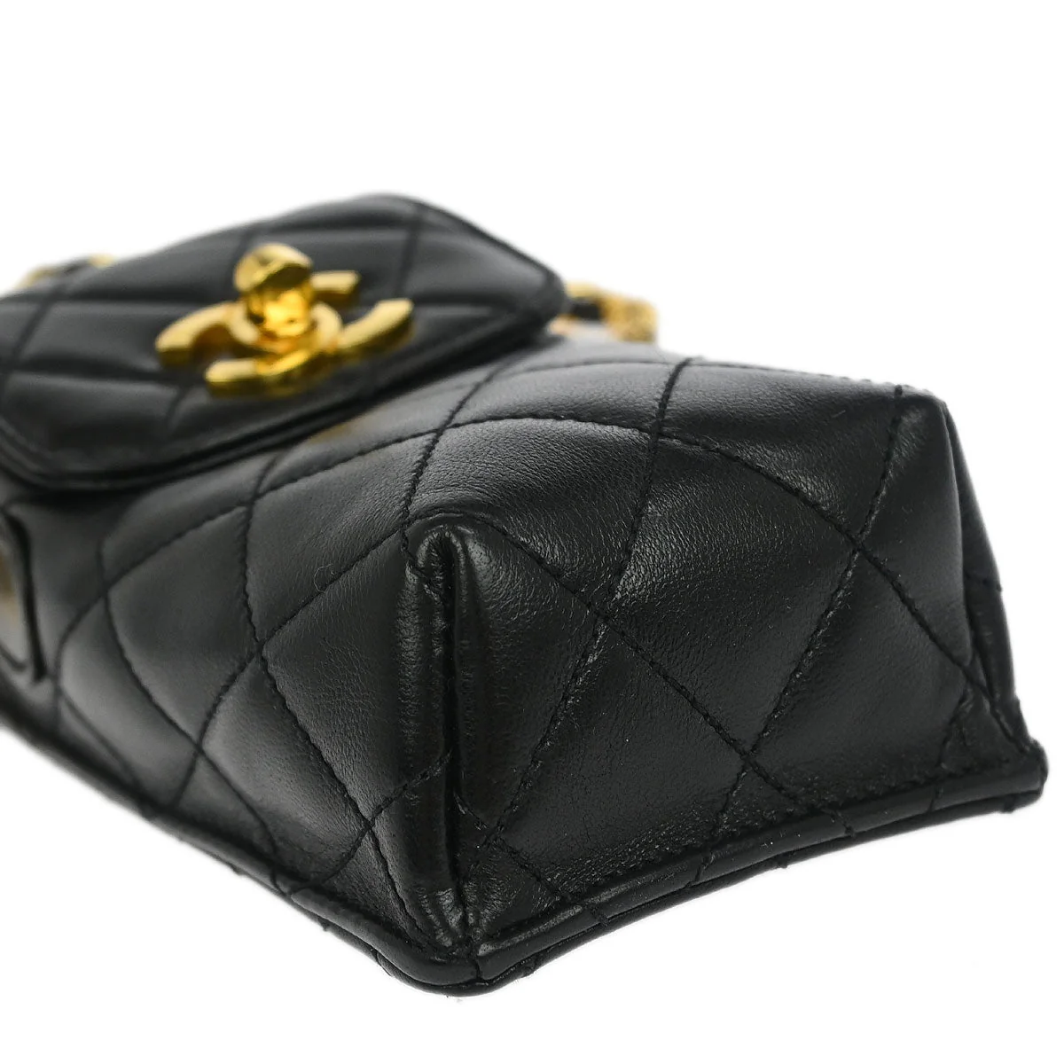 Chanel 1994-1996 Black Lambskin Chain Shoulder Bag Pochette Case - Image 3