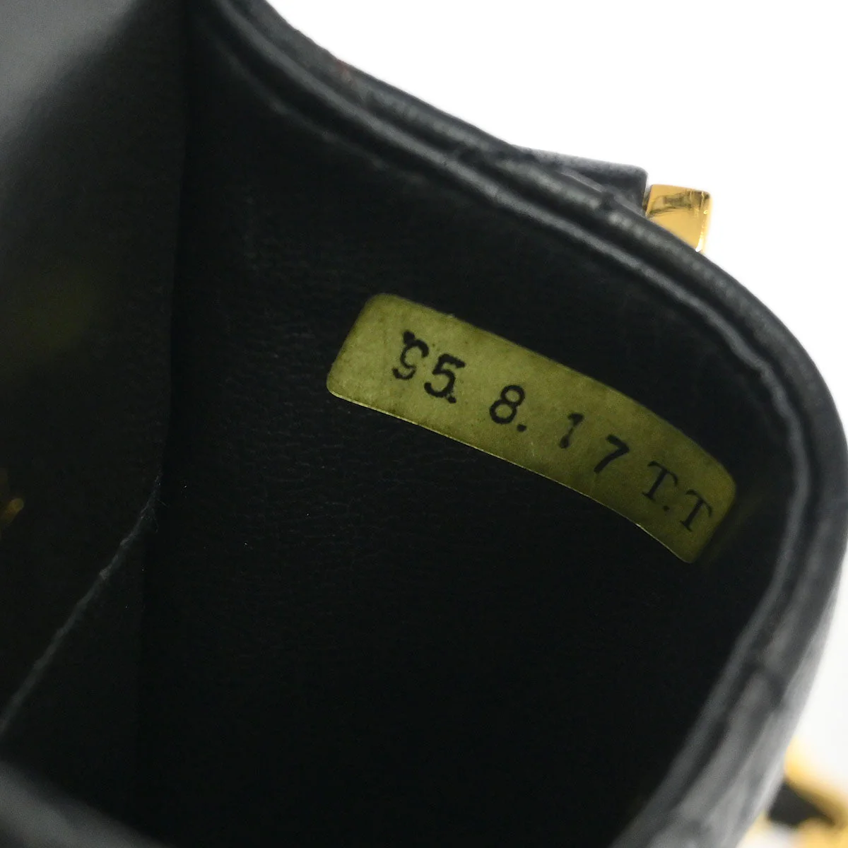 Chanel 1994-1996 Black Lambskin Chain Shoulder Bag Pochette Case - Image 6