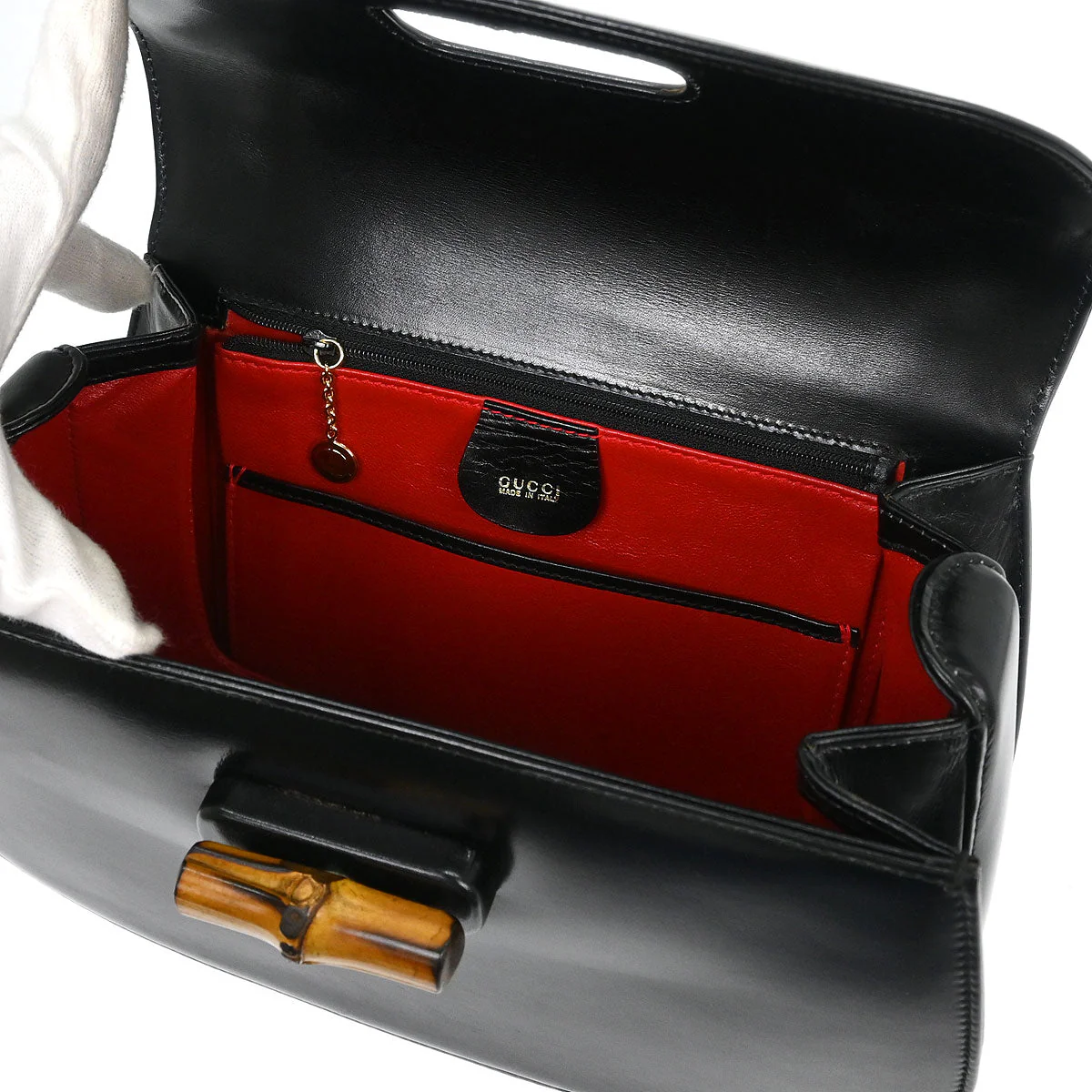 Gucci Black Bamboo 2way Shoulder Handbag - Image 8