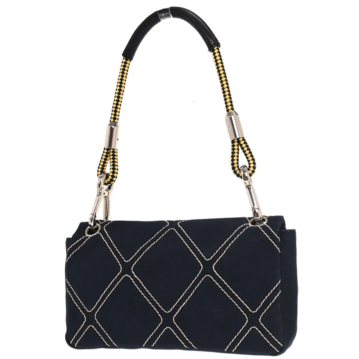 Chanel 2005-2006 Navy Canvas No. 5 Handbag - Image 2