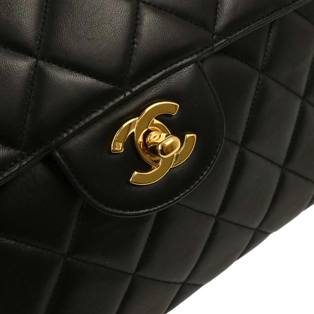 Chanel 1996-1997 Black Lambskin Double Sided Flap Shoulder Bag - Image 5