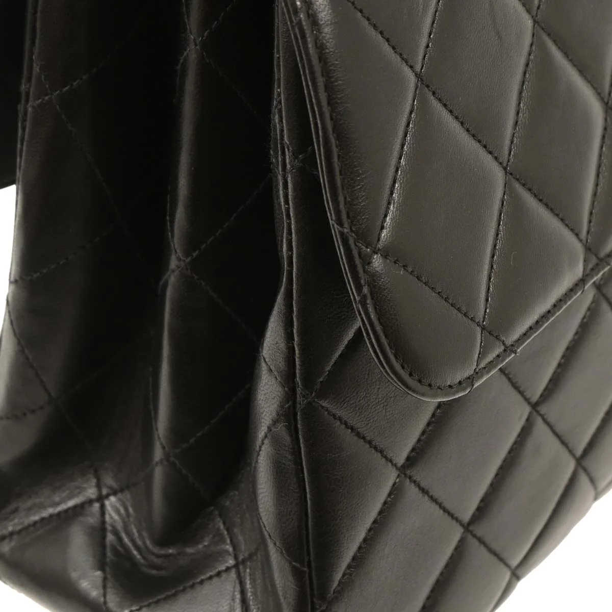 Chanel 1996-1997 Black Lambskin Double Sided Flap Shoulder Bag - Image 6