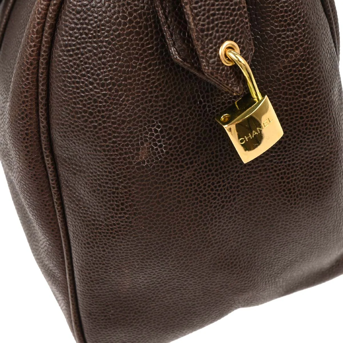 Chanel 1994-1996 Brown Caviar 2way Shoulder Handbag - Image 7